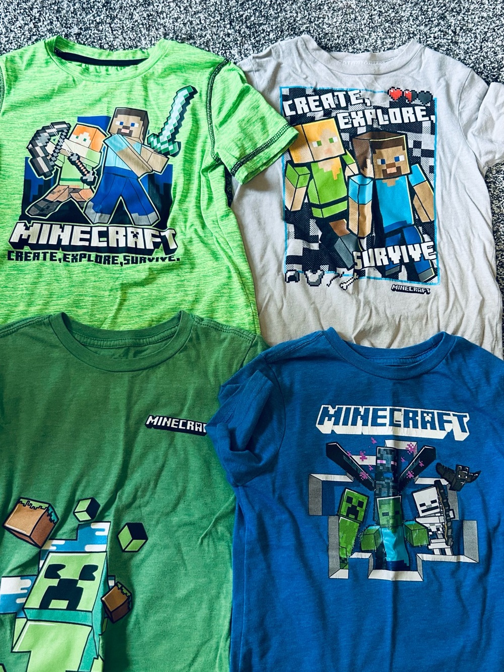 Kids' Graphic Tee - Green, Gray, Blue (Set)